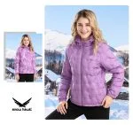 Snow hawk women's double sided lightweight down jacket winter puffer code 68589
