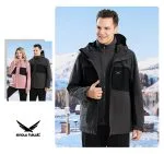 Snow hawk men’s winter detachable 3 in 1 two piece polar fleece jackets code 68991