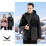 Snow hawk men’s winter detachable 3 in 1 two piece polar fleece jackets code 68991