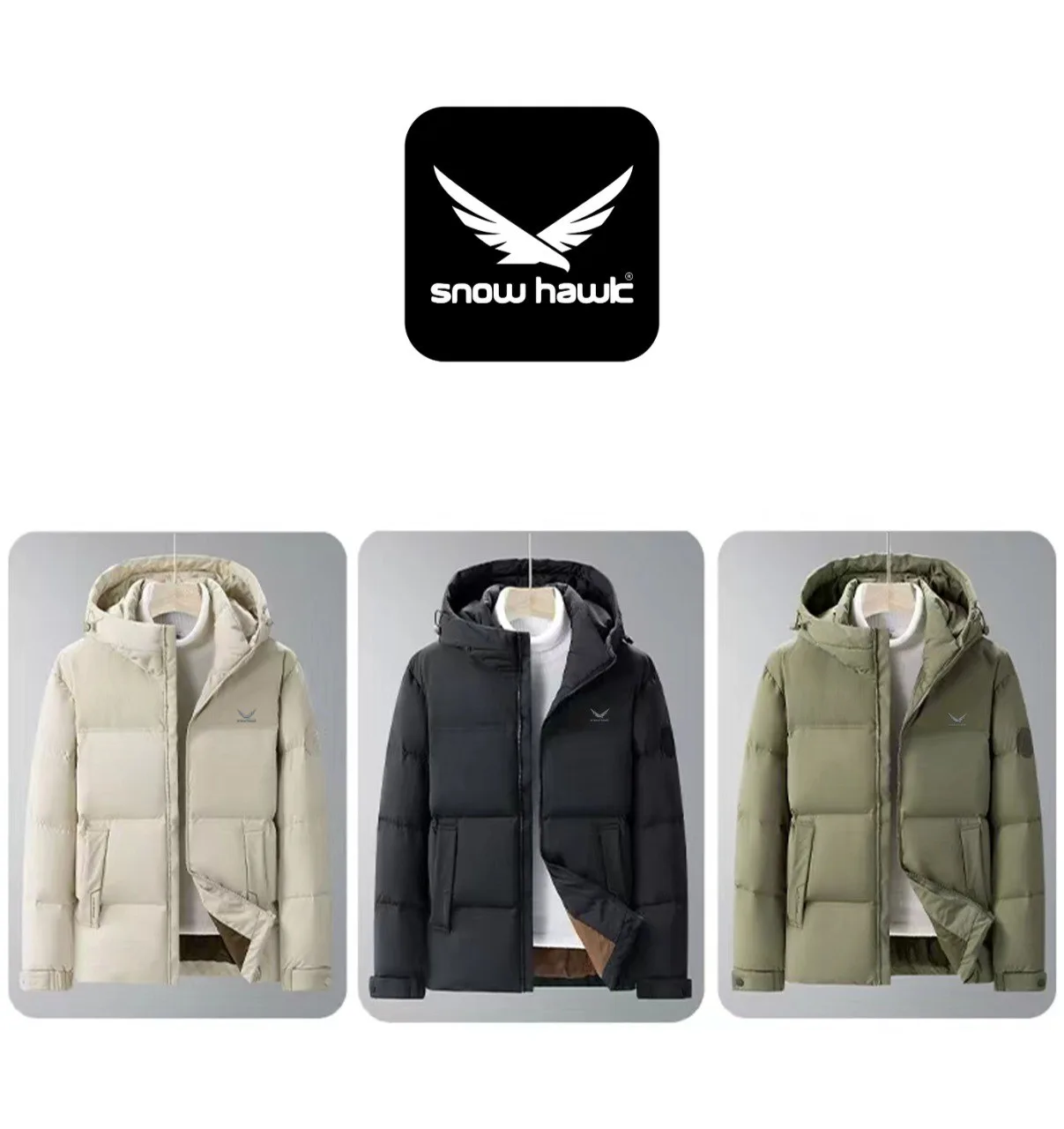 Snow hawk men's heavy down jacket code 88161 - Image 5