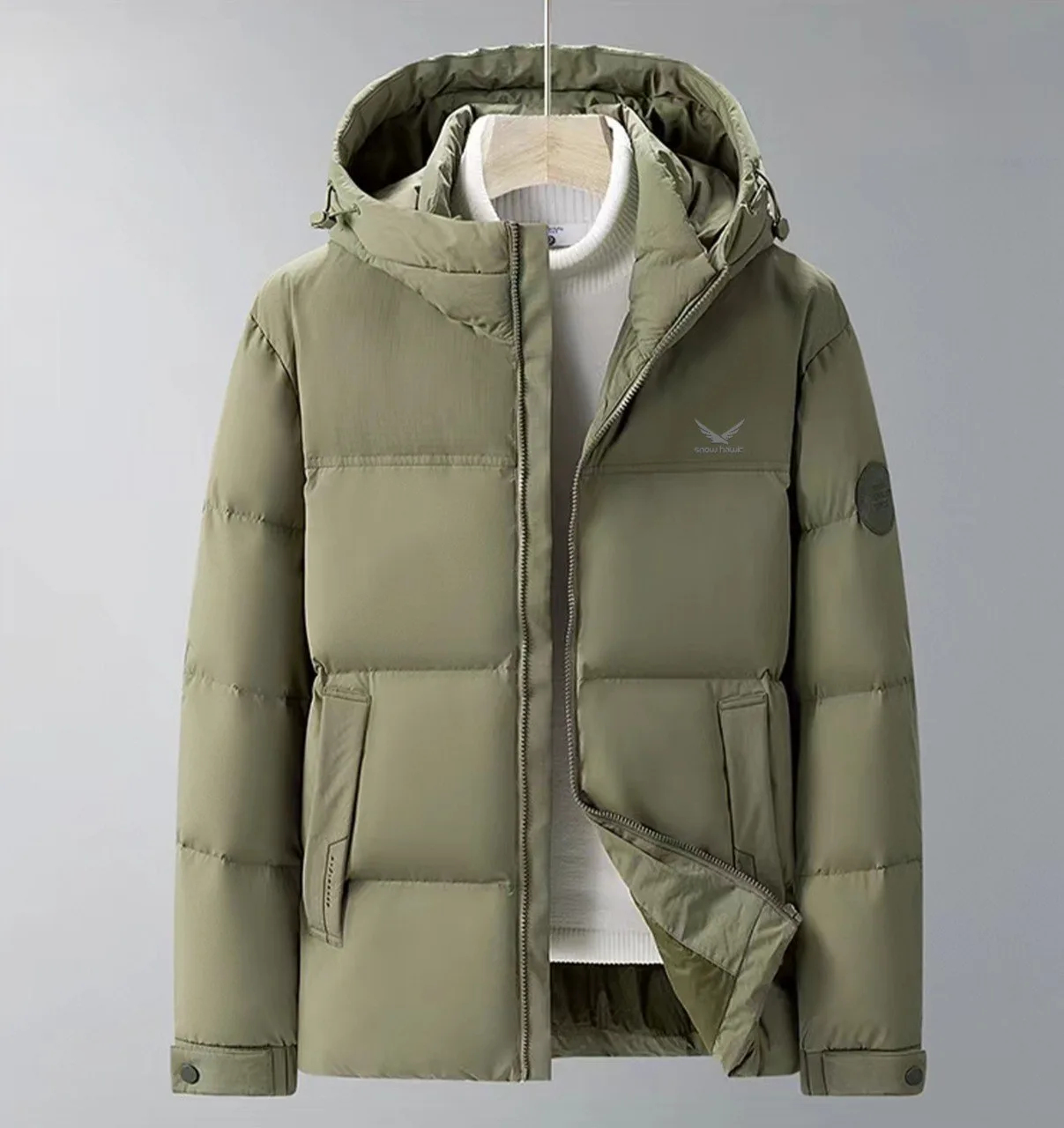 Snow hawk men's heavy down jacket code 88161 - Image 4