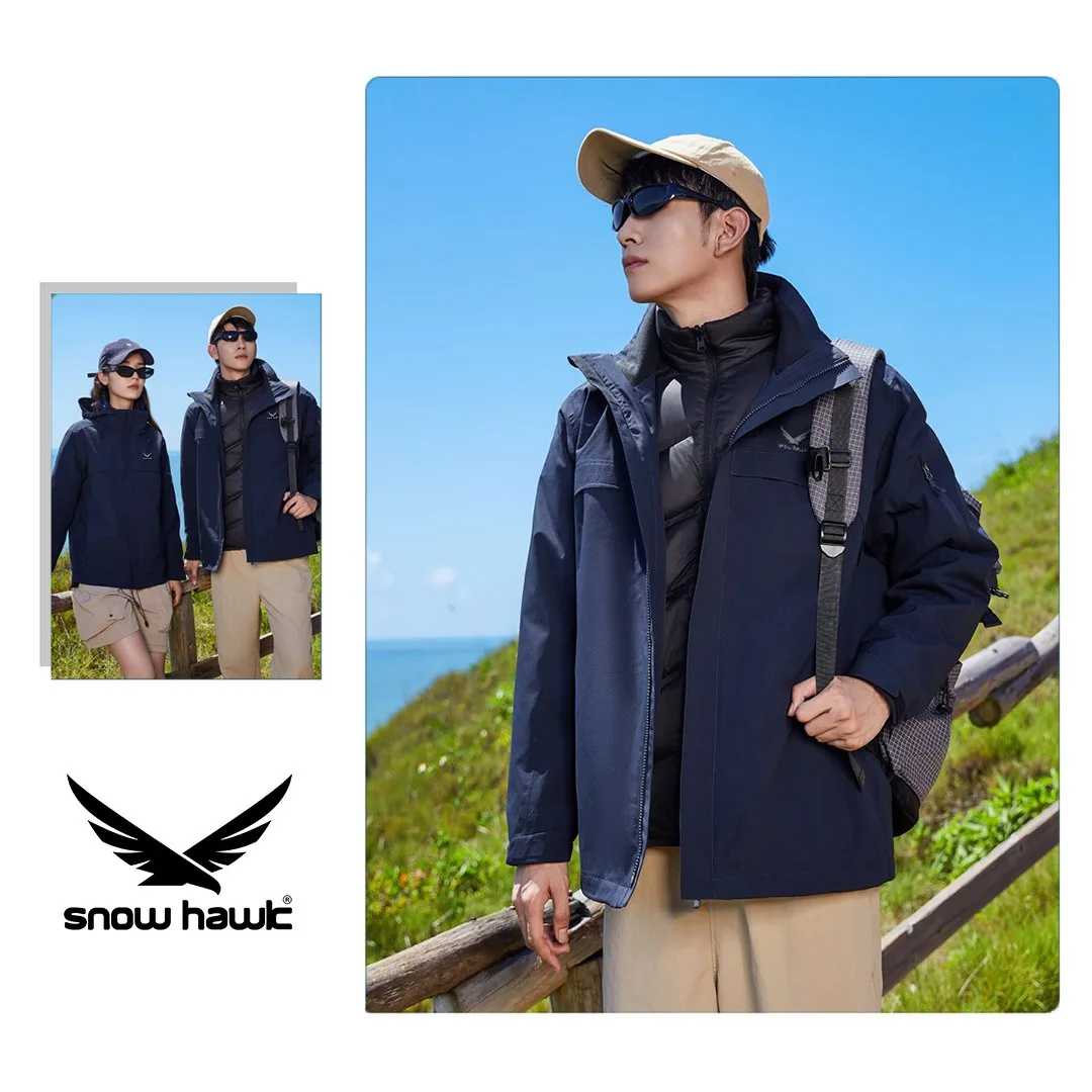 Snow hawk Unisex Winter Detachable 3 in 1 Two Piece Long Sleeve Hooded Fleece Jacket - Windproof and Waterproof Ski Jacket with Fleece Jacket - Insulated Coat for Cold Weather (Code 79819) - Image 4