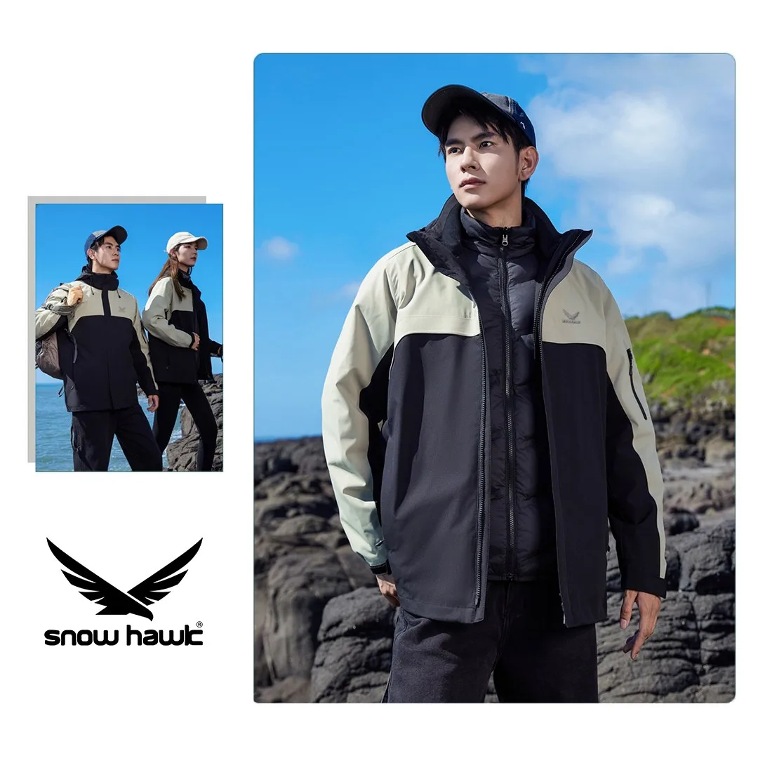 Snow hawk Unisex Winter Detachable 3 in 1 Two Piece Long Sleeve Hooded Fleece Jacket - Windproof and Waterproof Ski Jacket with Fleece Jacket - Insulated Coat for Cold Weather (Code 79819) - Image 9