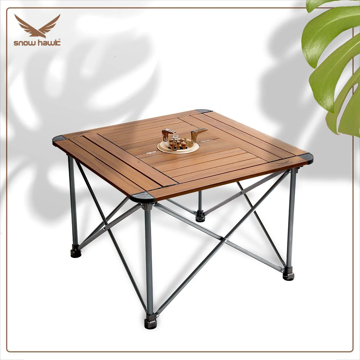 Snow hawk Portable Camping Table Equipped with a Place to Place a Camping Stove, Light Aluminum Adjustable Camp Table, Folding Compact Beach Table for Camping, Hiking, Outdoor, Picnic, Backyards Code SN-A9148 - Image 11