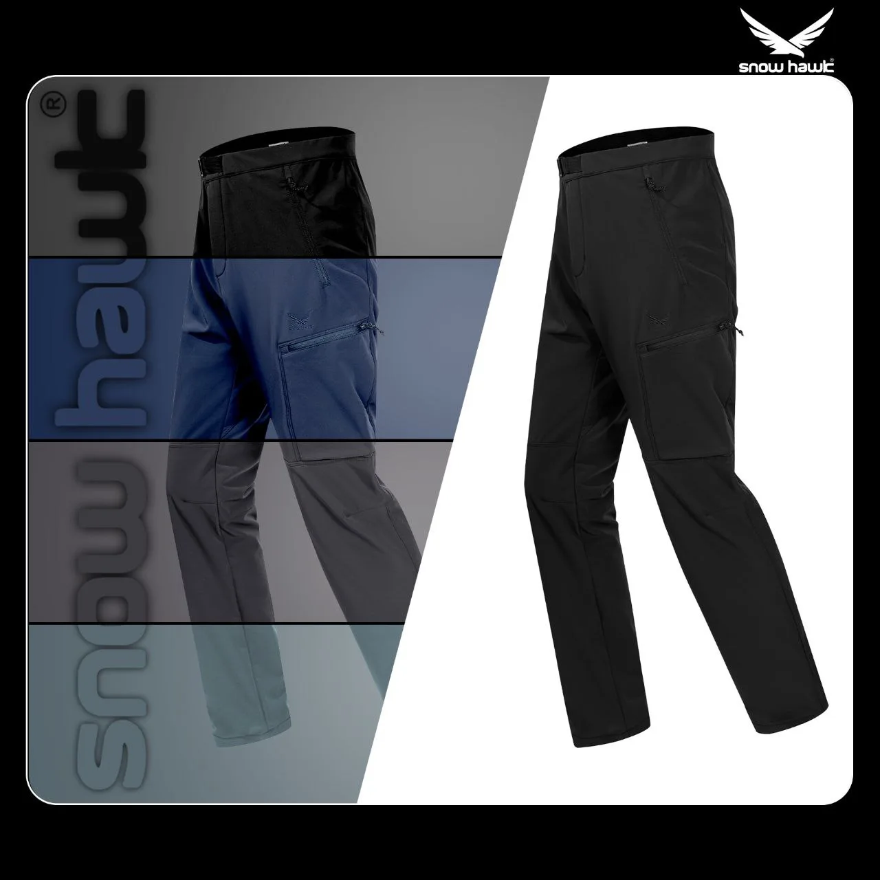 Snow hawk Women's Windstopper Windproof Softshell mountaineering Pants Outdoor Hiking (Code 1006) - Image 4