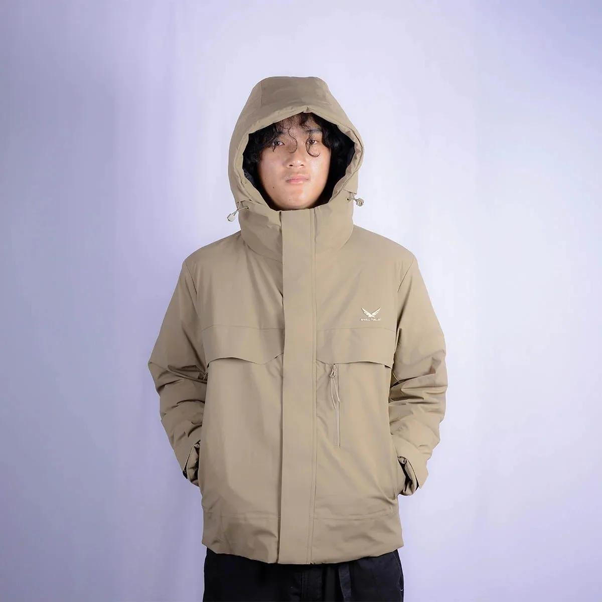 Snow hawk Men's Lightweight Packable Hooded Down Jacket Insulated Winter Coat (Code 88165) - Image 4