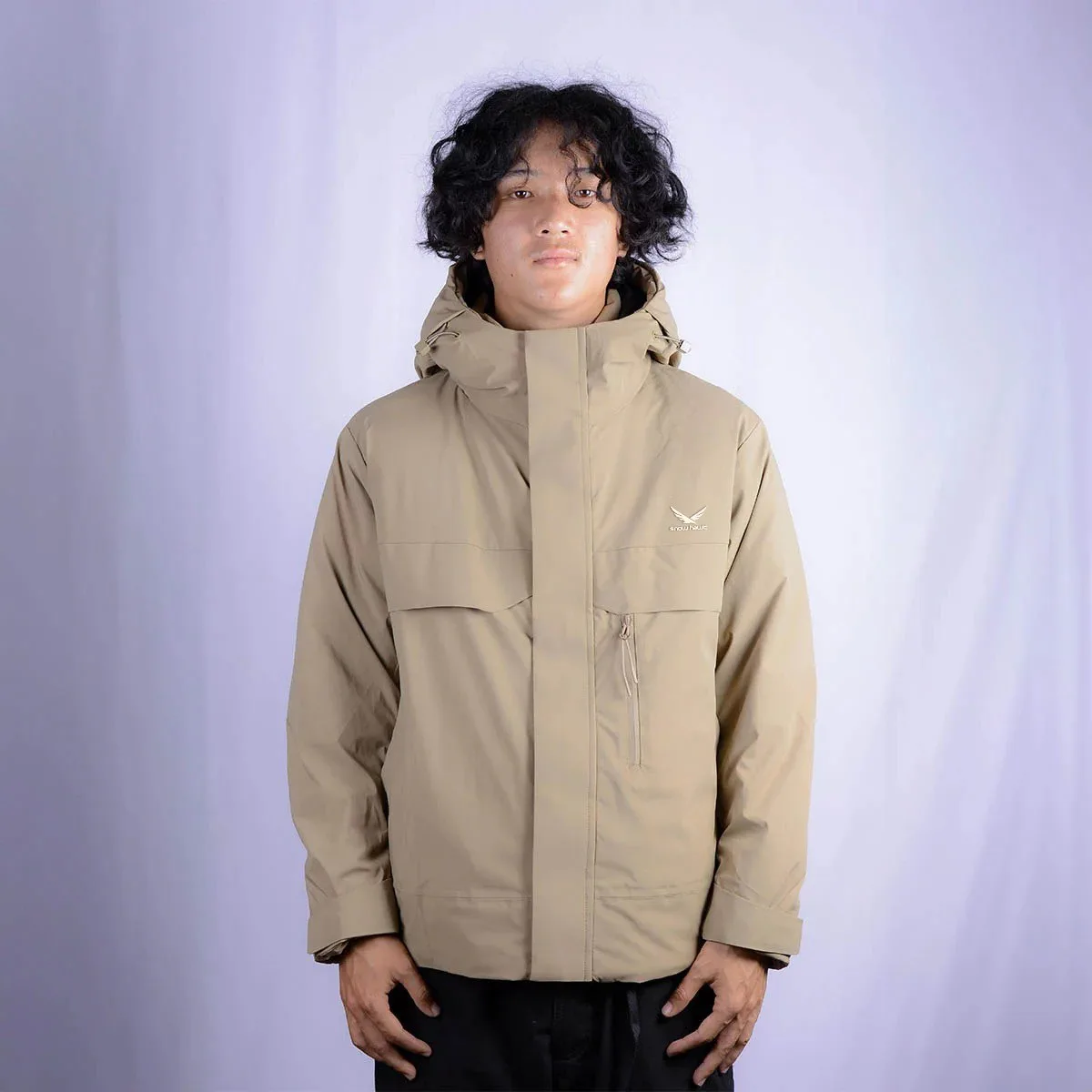 Snow hawk Men's Lightweight Packable Hooded Down Jacket Insulated Winter Coat (Code 88165) - Image 2