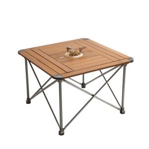 Snow hawk Portable Camping Table Equipped with a Place to Place a Camping Stove, Light Aluminum Adjustable Camp Table, Folding Compact Beach Table for Camping, Hiking, Outdoor, Picnic, Backyards Code SN-A9148