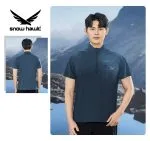 Snow hawk Men's Round Neck Half-Zip T-Shirt, Zippered Pocket, Lightweight, Quickdry, Windproof, Moisture-wicking and Anti-Odor (Code 79983) - Image 3