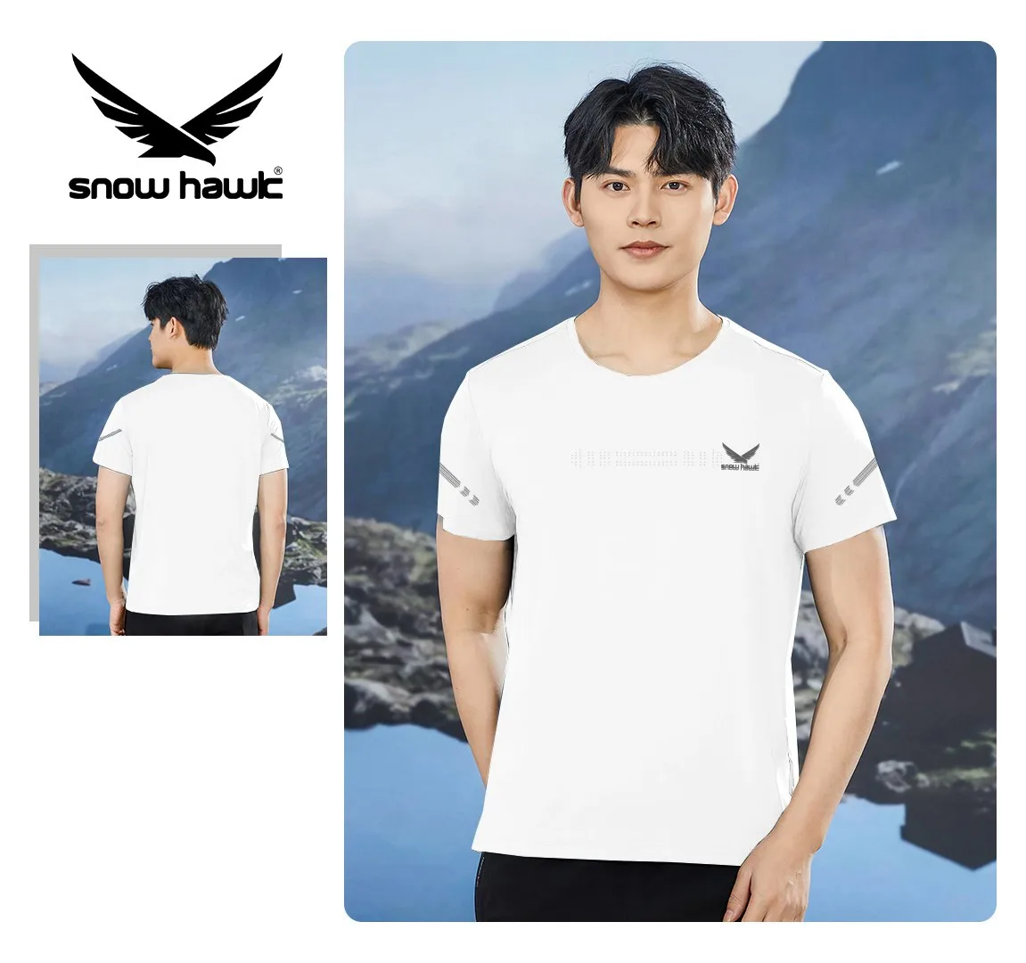 Snow hawk Men's Round Neck T-Shirt, Lightweight, Windproof, Moisture-wicking and Anti-Odor (Code 79995) - Image 3