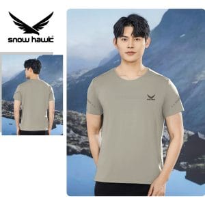 Snow hawk Men's Round Neck T-Shirt, Lightweight, Windproof, Moisture-wicking and Anti-Odor (Code 79995)