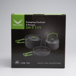 Snow hawk Camping Cookware Set, Camping Cookware, Outdoor Aluminum Cookware Kit with Frying Pan, Pot with Lid, Kettle, 3 Plates, 3 Bowls, 1 Spoon, 1 Ladle, 1 Sponge for Picnic, Backpacking, for Family Picnic, Lightweight, Reusable Plastic Dinnerware Set, Small Portable Size, 14 Pieces Portable for 3 People (Code SN-T 111) - Image 32