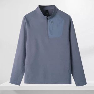 Snow hawk Men's Lightweight Half-Zip Long Sleeve T-Shirt (Code 7456) Windproof, Breathable and Durable, for Mountaineering, Hiking, Running