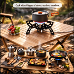 Snow hawk Ultralight Portable Infrared Gas Stove BLAZE Model, High-Efficiency Wind-Resistant Backpacking Stove with Piezo Ignition, UFO Stove, 3.0kW Folding Camping Stove for Hiking, Picnic & Outdoor Survival(Code SN-C6197) - Image 9
