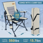 Snow hawk Camping Chair Adjustable High Back, Oversized Folding Chair for Adults with Cup Holder, Heavy Duty Portable Camping Chairs Supports 400 lbs (Code G403KR) - Image 14