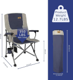 Snow hawk Camping Chairs with Lumbar Support, Comfortable Camping Chairs for Adults, Lawn Chairs, Heavy Duty with Cup Holder, Supports 350 lbs (Code LG403) - Image 6