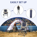Snow hawk Camping Chairs with Lumbar Support, Comfortable Camping Chairs for Adults, Lawn Chairs, Heavy Duty with Cup Holder, Supports 350 lbs (Code LG403) - Image 10