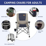 Snow hawk Camping Chairs with Lumbar Support, Comfortable Camping Chairs for Adults, Lawn Chairs, Heavy Duty with Cup Holder, Supports 350 lbs (Code LG403) - Image 9