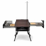 Snow hawk Camping Kitchen & Cooking table; portable, foldable kitchen for road trips and camping, folding legs, a Stove Windshield, food preparation space, a sink and faucet, and a telescopic light stand (Code C650) - Image 3